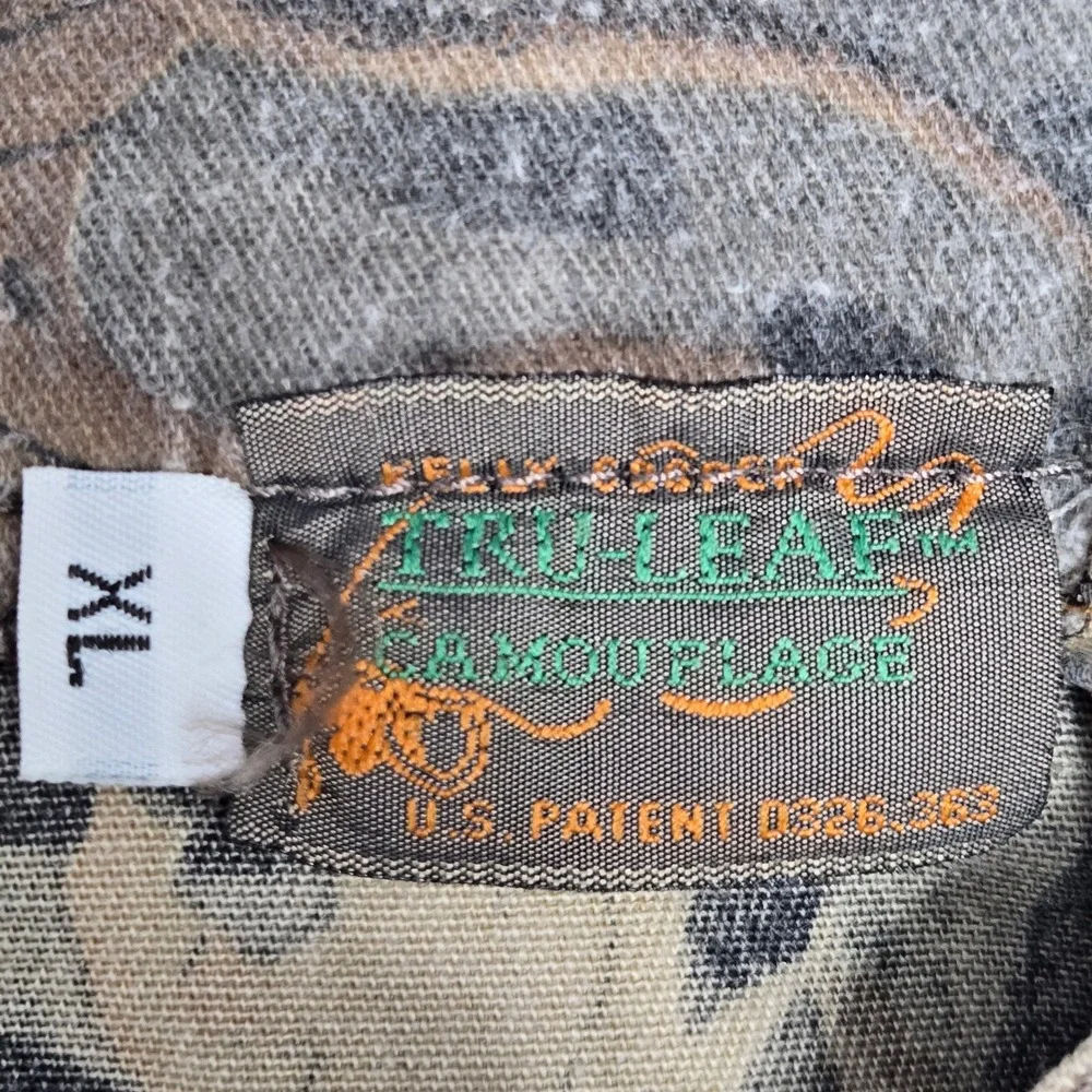 Vintage Kelly Kamo Tru-Leaf Camo Shirt Pants Set Hunting Utility Gear Mens XL